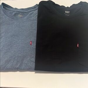 Levi's Men's Blue and Black T-Shirts Bundle